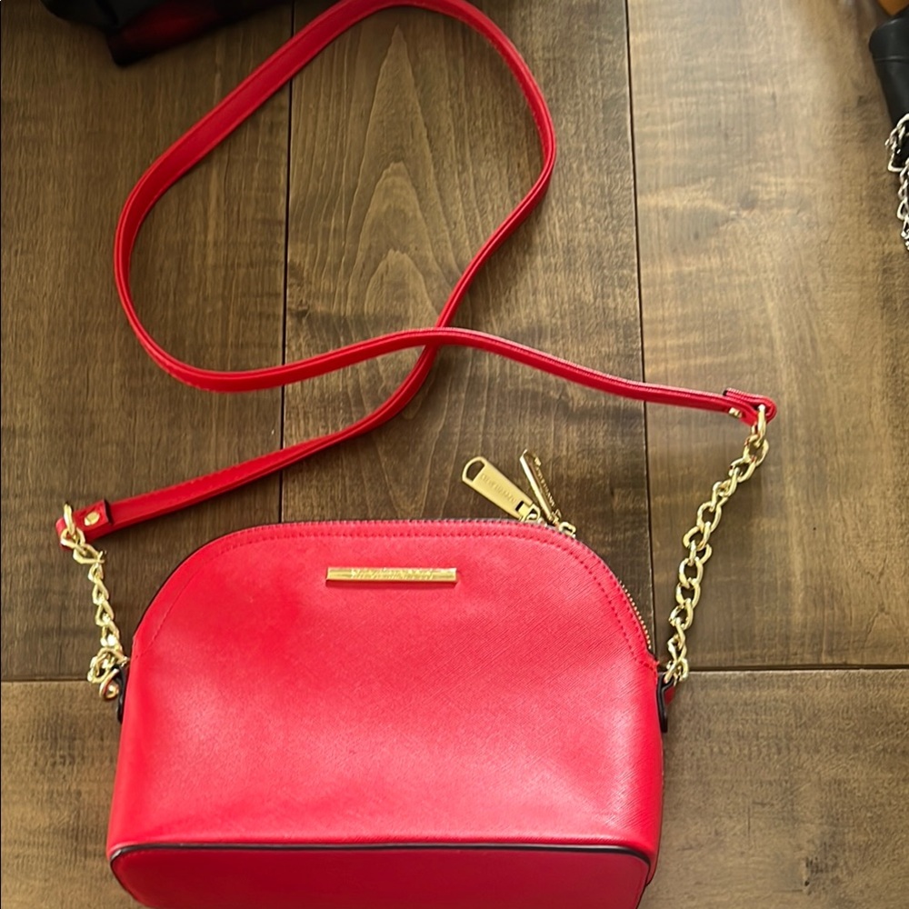 Steve Madden Red Crossbody Bag with Gold Chain